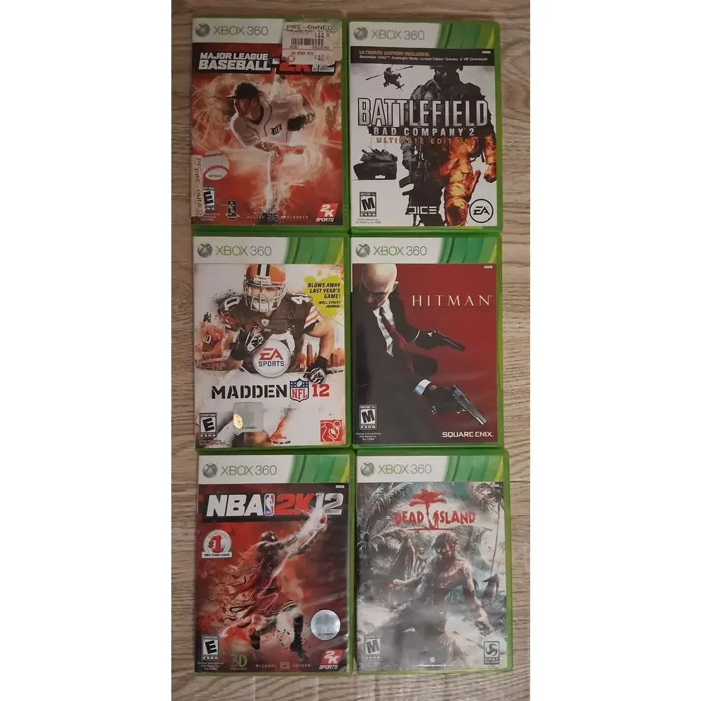 Lot Of 6 Xbox 360 Video Games Pre-owned Untested Sports and Shooter Games